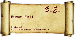 Bucur Emil névjegykártya