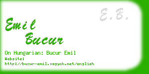emil bucur business card